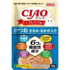 CIAO 頂級貓咪餐包 鮪魚雞肉干貝口味, 16個, 30g, 鰹魚+雞肉+柴魚 IC-136