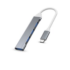 四合一USB Hub 集線器 Type-C / USB 接頭 OTG功能 轉接器 擴展器 擴充器 擴展塢, Type-C (太空灰), 1個