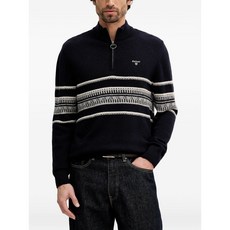 바버 케프윅 스트라이프 하프 지퍼 스웨터