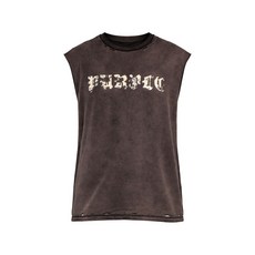 퍼플브랜드 프린트 민소매 티셔츠