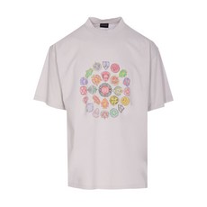 발렌시아가 프린트 크루 넥 티셔츠