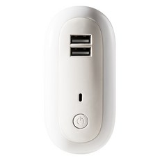 ULife生活選品 橢圓USB小夜燈 雙USB充電孔 遙控定時調光 柔和不刺眼 多功能手機架, USB 版