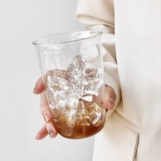 - 冰美式拿鐵咖啡杯 耐熱大容量飲料杯, 【簡約玻璃杯】465ml -1個, 1個