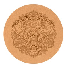 140cm軟木冥想墊 天然橡膠小圓形瑜伽墊 防滑打坐禪修地墊, 軟木+天然橡膠,直徑140cm, 1個