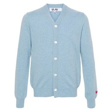 꼼데가르송플레이 heart-patch wool cardigan