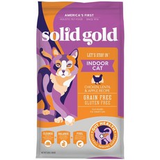Solid Gold 素力高 無穀|化毛配方、高蛋白、無穀低敏 守護愛貓健康, 雞, 1.36kg, 1個