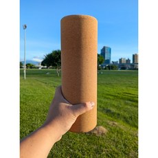 WOWHU 臥虎放鬆 軟木實心滾筒 筋膜放鬆 瑜伽按摩滾筒 舒緩緊繃 拉伸, 1個, 10x45cm滾筒