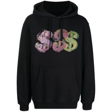 마하리시 그래픽 프린트 드로스트링 후디