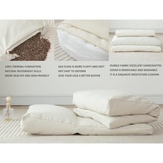 Halotribe 雙面禪修墊,天然蕎麥殼填充,可拆洗,適合冥想靜坐, 圖色(聯繫客服定製), 詳見包裝