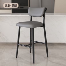吧檯椅 家用 現代簡約 升降靠背 高腳凳, 1個, 【黑腿】B02吧椅丨座高65,深灰丨1把