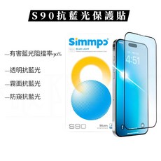 Simmpo S90 過濾有害藍光保護貼 適用 iPhone 14 Pro Max / 16Pro / 17 / 17Pro 透明款, 1個, S90-透明抗藍光,16Pro / 17 / 17Pro