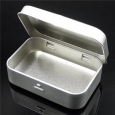 磨砂翻蓋小鐵盒 DIY收納盒, 1個, 自主Diy隨意咕盒:升級加厚/迷你便攜,連體翻蓋 限購特惠:1個裝, 磨砂銀色