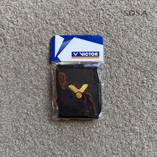 VICTOR 雙面刺繡護腕, 黑, 1個