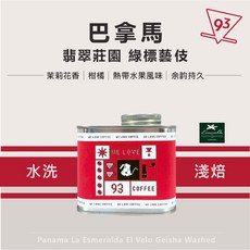 93咖啡 巴拿馬 翡翠莊園 綠標藝伎 水洗 熟豆, 1個, 巴拿馬 翡翠莊園 綠標 水洗 100g, 100g