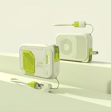 WH 可登機 自帶線 磁吸行動電源 20000mAh AC插頭 超級快充 自帶支架, DX367淺綠