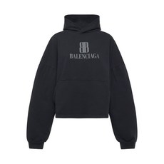 발렌시아가 로고 장식 코튼 후디