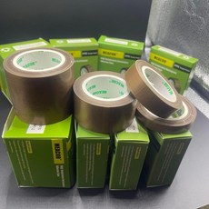 超值 鐵氟龍高溫膠帶絕緣耐高溫膠布封口機隔熱膠帶寬 副廠產品, 1個, 0.13厚*10米長,1.5釐米寬