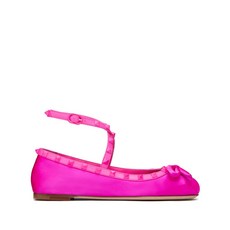 발렌티노 가라바니 락스터드 새틴 발레리나 슈즈