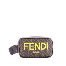 펜디 중고 로고 카메라 케이스 주카 코팅 캔버스 미디엄 크로스 백