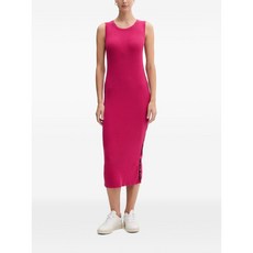 DKNY 사이드 로고 골지 미디 드레스