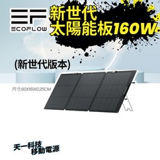 【EcoFlow】RIVER 2 Pro 戶外儲能電源 行動電源 5年保固 電池 移動電源 停電應急 露營, (現貨)160W新世代太陽能板