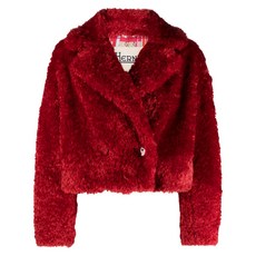 에르노 페이크 퍼 크롭 더블 브레스티드 재킷