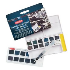 DERWENT 英國德爾文 Tinted Charcoal Paint Pan Set 水墨炭筆色塊隨身組-12色, 1個