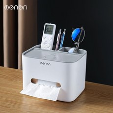 nenori 桌面紙巾盒 遙控器收納, 1個, 雙層收納空間-大容量,櫻花粉, 櫻花粉