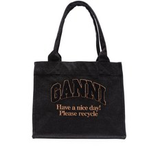 가니 라지 데님 토트 백