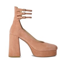 끌로에 스트랩 레더 펌프스 100mm