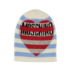 모스키노진 스트라이프 하트 모자