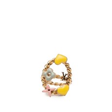 루이 비통 중고 20th 센추리 골드 도금 에나멜 스위트 모노그램 코스튬 링