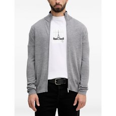 칼 라거펠트 로고 자수 집업 스웨터