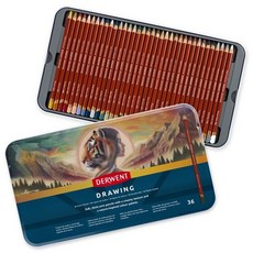 Derwent Drawing系列 大地色系彩色炭精筆鐵盒組-36色, 1個