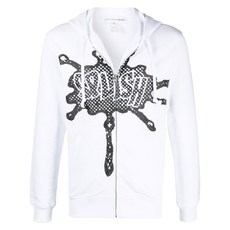 꼼데가르송셔츠 그래픽 프린트 드로스트링 후디