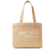 지미 추 미디엄 로고 자수 비치 백
