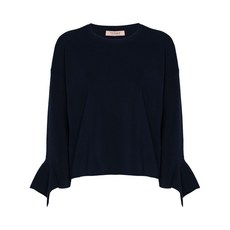 트윈셋 러플 크루 넥 스웨터