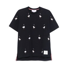 톰 브라운 자수 모티프 티셔츠