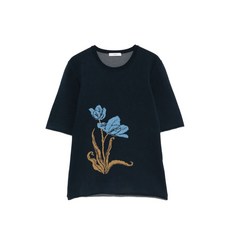 에르뎀 플로럴 모티프 니트 티셔츠