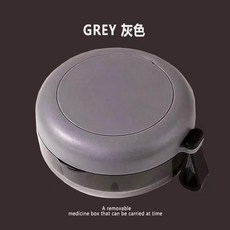 密封不漏水牙套收納盒保持器隱形矯正器清潔浸泡假牙套盒便攜可愛, 圓形灰色, 1個