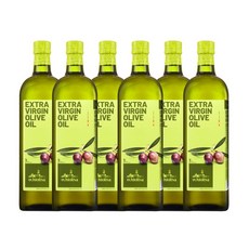 艾奇利華 特級初榨冷壓橄欖油 1000ML*6瓶, 6個, 1L