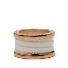 불가리 중고 2010-2025 비제로원 18K 옐로 골드 세라믹 쓰리 밴드 링