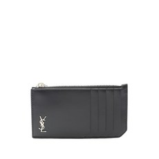 생 로랑 중고 2020's 모노그램 지퍼 레더 카드홀더