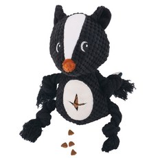 可愛斑馬造型狗狗玩具,內藏零食,耐咬繩結尾巴,柔軟絨毛材質,增加互動樂趣, 臭鼬, 1個