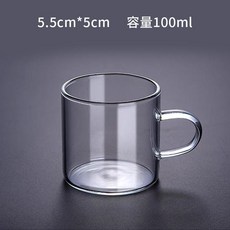 玻璃咖啡杯 帶刻度 濃縮咖啡量杯 木柄奶盅 盎司杯, 無刻度咖啡奶盅無嘴, 1個
