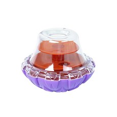 寵物益智漏食玩具 不倒翁餵食器 貓狗通用, 紫色13.2*10.6cm, 1個