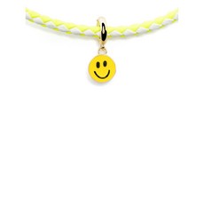 로렌루빈스키 14K 옐로 골드 스마일리 페이스 코드 네크리스