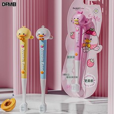 DFMEI ORC鴨嘴獸寶貝兒童牙刷 萬根絲卡通可愛寶寶學習刷牙清潔按摩, 1個, 1個裝, 藍色:如圖