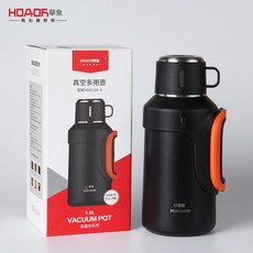 華象 316不鏽鋼 智慧摺疊手柄 保溫壺, 黑色, 1個, 1L