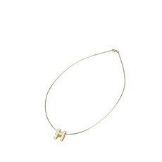 에르메스 중고 2000-2020 골드 도금 에나멜 팝 H 펜던트 코스튬 네크리스